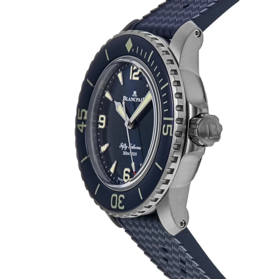Fifty Fathoms Automatic Blue Dial Titanium Rubber Strap Men's Watch 5010-12B40-O64B - Image 3