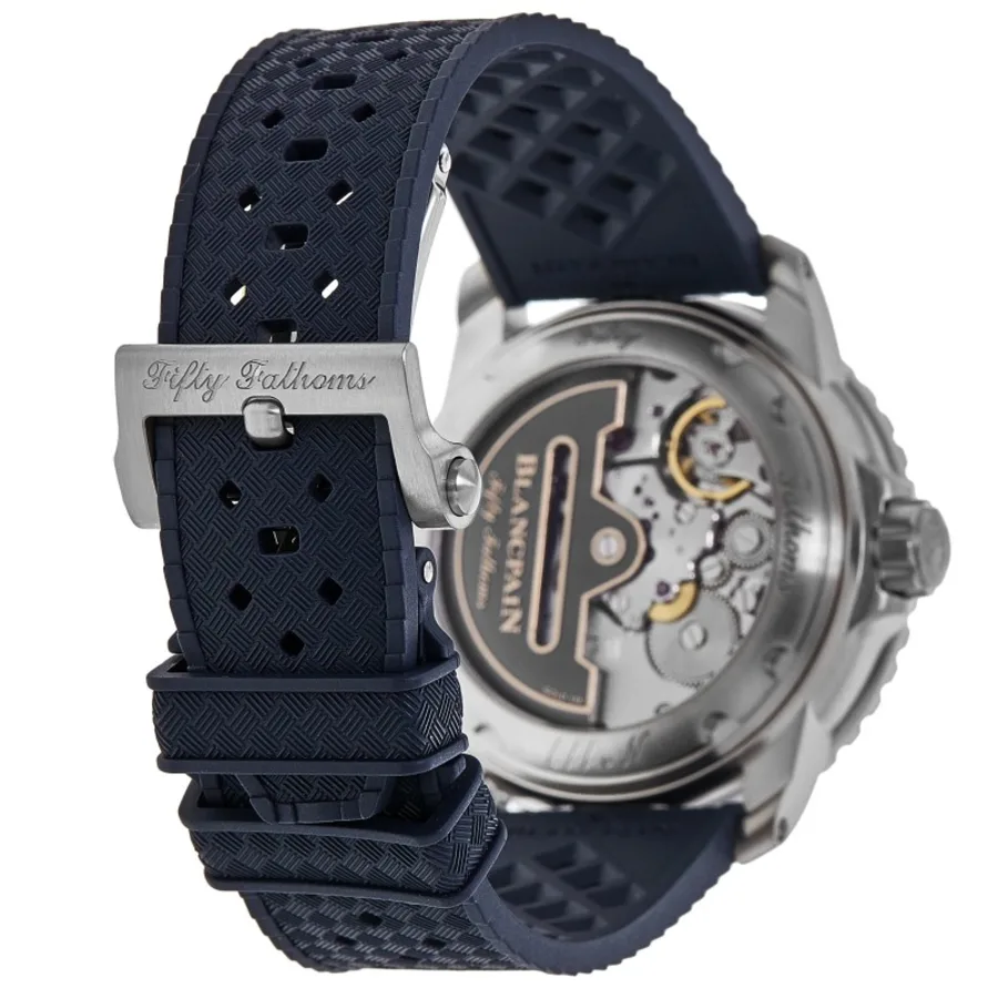 Fifty Fathoms Automatic Blue Dial Titanium Rubber Strap Men's Watch 5010-12B40-O64B - Image 4