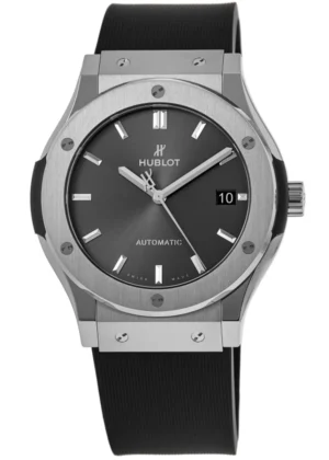 Classic Fusion 45mm Grey Dial Rubber Strap Men's Watch 511.NX.7071.RX