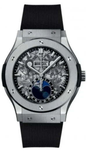 Classic Fusion Aerofusion Moonphase Skeleton Dial Rubber Strap Men's Watch 517.NX.0170.RX