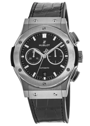 Classic Fusion Chronograph Black Dial Black Leather Strap Men's Watch 541.NX.1171.LR