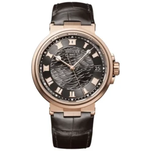 Marine Automatic Grey Dial 18K Rose Gold Leather Strap Men's Watch 5517BR/G3/9ZU