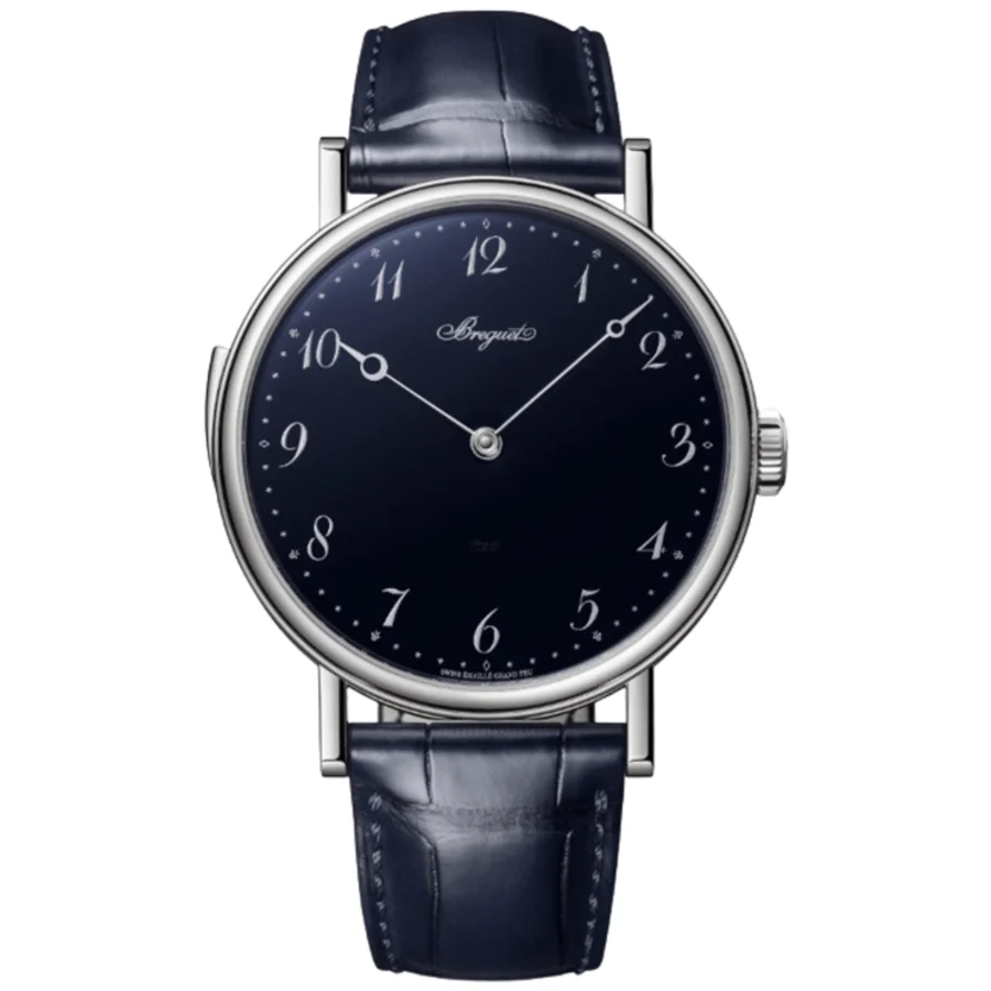 Classique Repetition Manual Winding Blue Dial 18K White Gold Blue Leather Strap Men's Watch 7637BB/2Y/9ZU