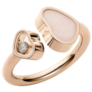 Happy Hearts 18K Rose Gold, Diamond and Pink Opal Women's Ring 829482-5620