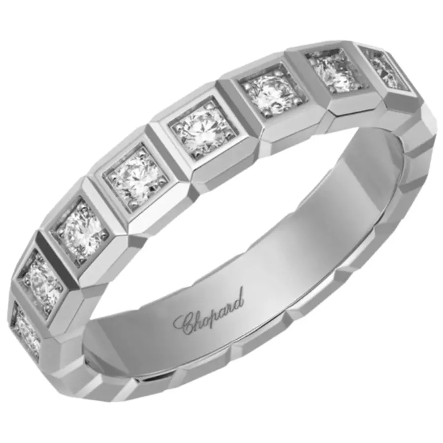 Ice Cube 18K White Gold and Full-set Diamond Women's Ring 829834-1099