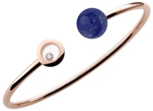 Happy Diamonds Planet 18K Rose Gold, Diamond and Lapis Lazuli Bangle Women's Bracelet 85A619-5500