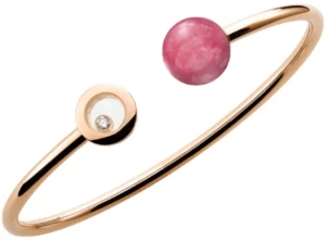 Happy Diamonds Planet 18K Rose Gold, Diamond and Rhodochrosite Size M Women's Bracelet 85A619-5702