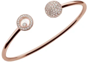 Happy Diamonds Planet 18K Rose Gold and Diamond Bangle Women's Bracelet 85A619-5900