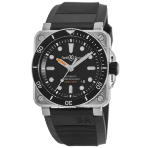 BR 03-92 Diver Automatic Black Dial Rubber Strap Men's Watch BR0392-D-BL-ST/SRB