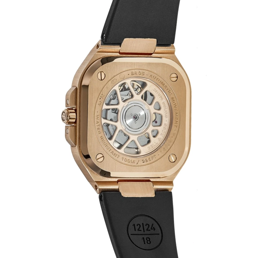 BR 05 (40 MM) Gold Black Dial Rose Gold Black Rubber Strap Men's Watch BR05A-BL-PG/SRB - Image 3