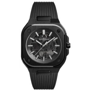 BR 05 Skeleton Automatic Black Dial Ceramic Rubber Strap Men's Watch BR05A-BL-SK-CE/SRB