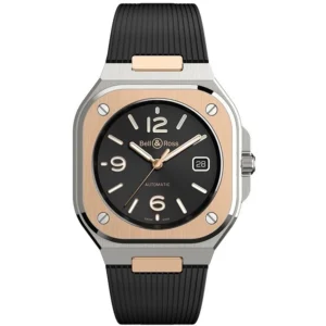BR 05 (40 MM) Gold Black Dial Black Rubber Strap Men's Watch BR05A-BL-STPG/SRB
