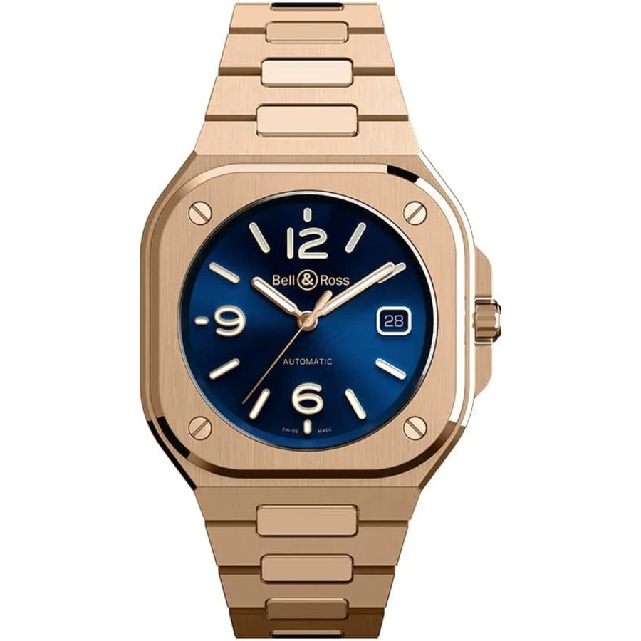 BR 05 (40 MM) Gold Blue Dial Rose Gold Men's Watch BR05A-BLU-PG/SPG