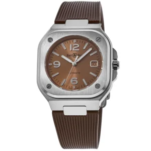 BR 05 Copper Dial Rubber Strap Men's Watch BR05A-BR-ST/SRB