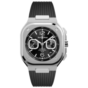 BR 05 Chronograph 42mm Automatic Black Dial Rubber Strap Men's Watch BR05C-BLC-ST/SRB