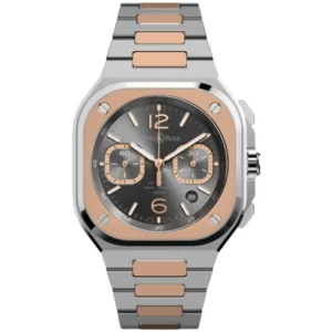 BR 05 Chronograph 42mm Automatic Black Dial 18K Rose Gold Steel Men's Watch BR05C-RTH-STPG/SSG