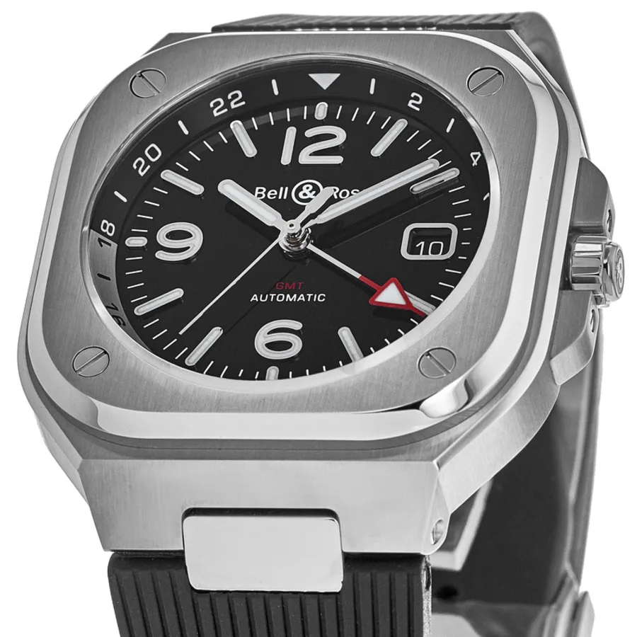 BR 05 GMT Automatic Black Dial Rubber Strap Men's Watch BR05G-BL-ST/SRB - Image 2