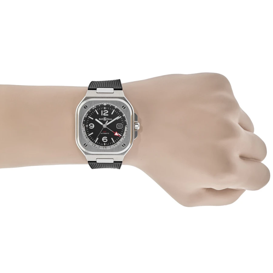 BR 05 GMT Automatic Black Dial Rubber Strap Men's Watch BR05G-BL-ST/SRB - Image 3