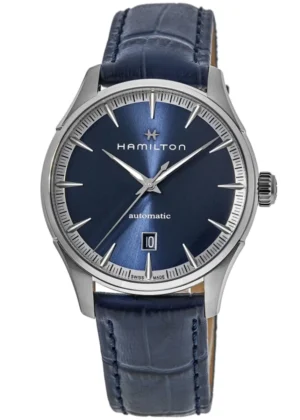 Jazzmaster Auto Blue Dial Leather Strap Men's Watch H32475640