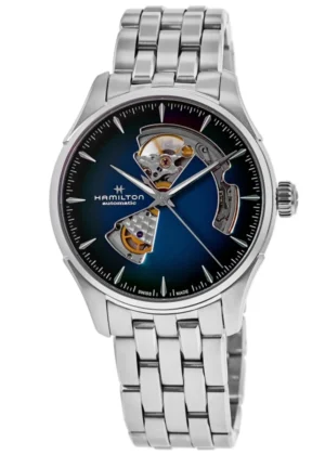 Jazzmaster Open Heart Automatic Blue Dial Steel Men's Watch H32675140