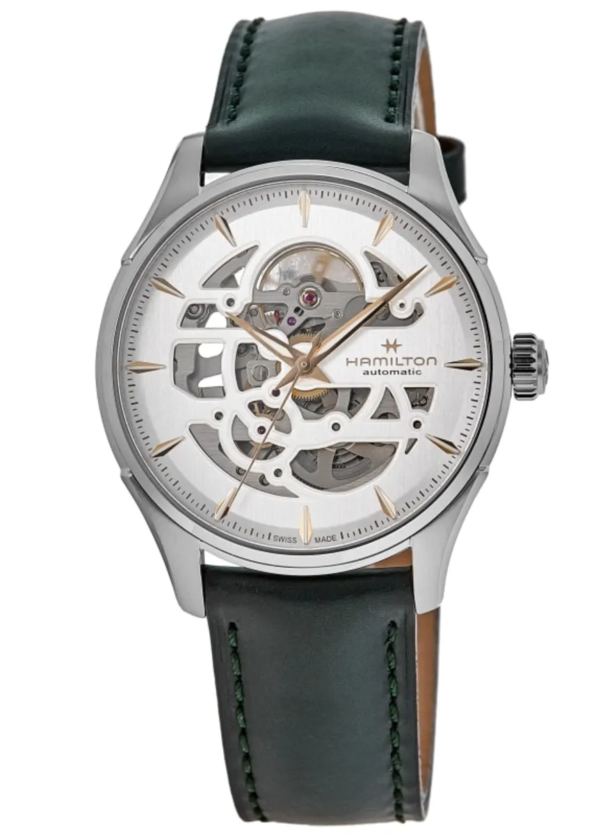 Jazzmaster Skeleton Auto White Dial Leather Strap Men's Watch H42535810