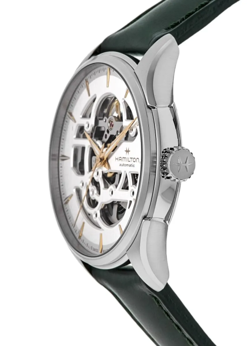 Jazzmaster Skeleton Auto White Dial Leather Strap Men's Watch H42535810 - Image 3