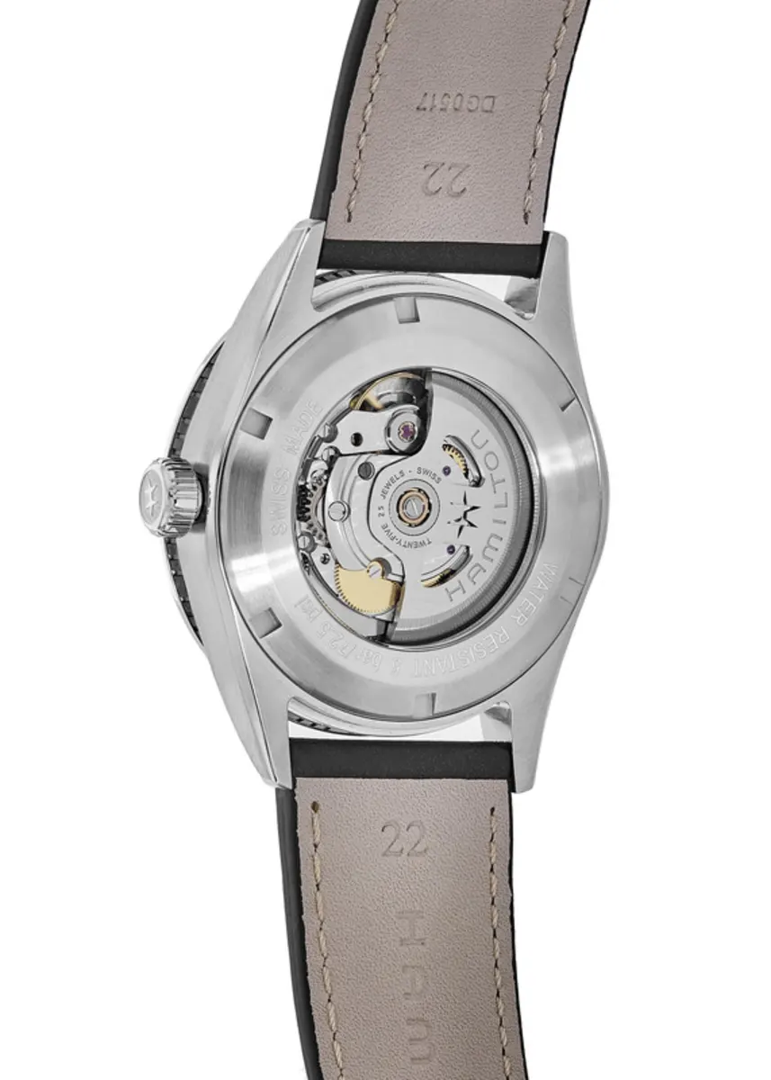 Broadway Day Date Auto Black Dial Leather Strap Men's Watch H43515735 - Image 2