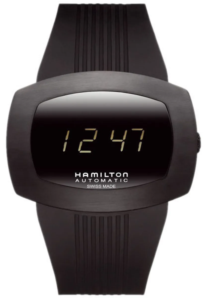American Classic Pulsomatic Automatic Black Dial Rubber Strap Men's Watch H52585339