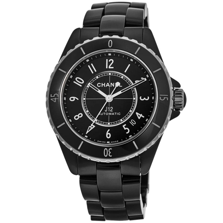 J12 Automatic Black Dial Black Ceramic Strap Women's Watch H5697