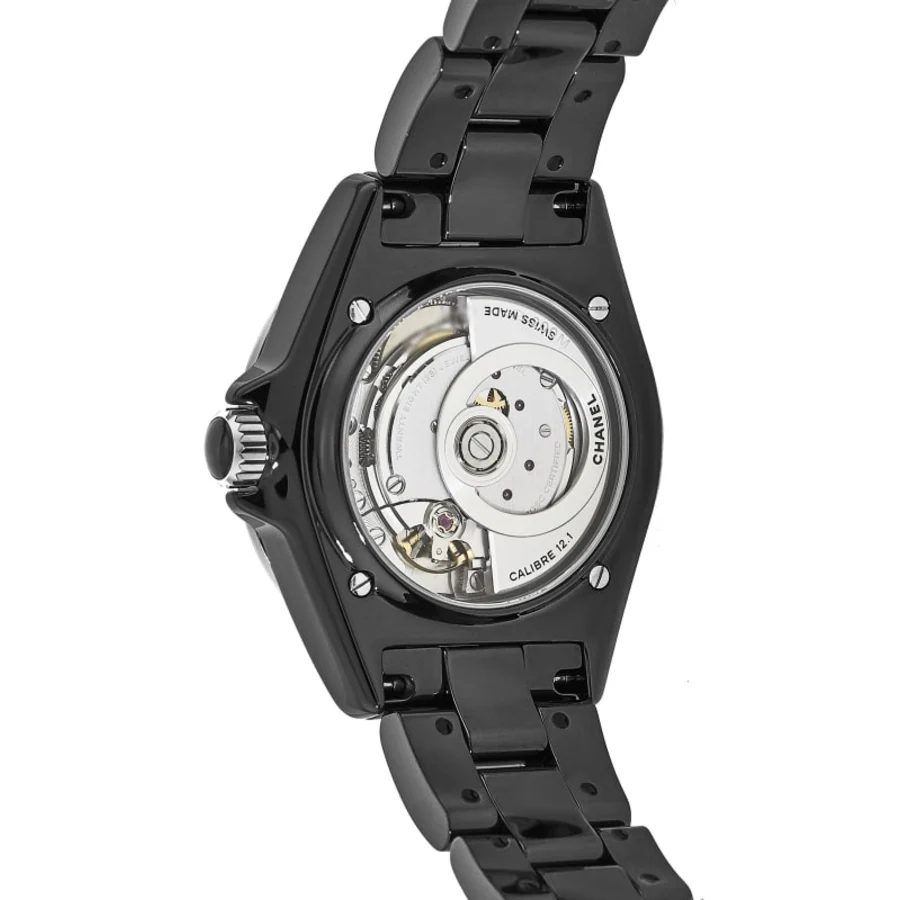 J12 Automatic Black Dial Black Ceramic Strap Women's Watch H5697 - Image 4