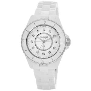 J12 33mm White Ceramic Diamond Dial Women's Watch H5703