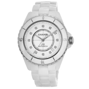 J12 Automatic 38mm Diamond Dial White Ceramic Women's Watch H5705