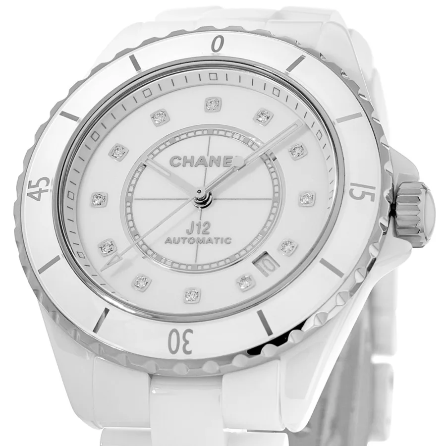 J12 Automatic 38mm Diamond Dial White Ceramic Women's Watch H5705 - Image 3
