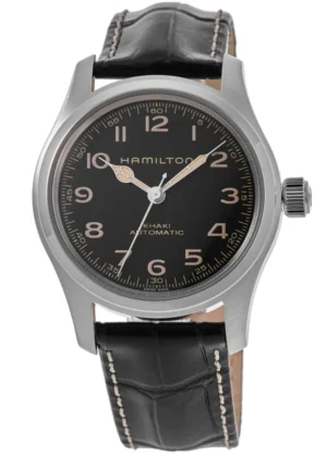 Khaki Field Murph Automatic Black Dial Leather Strap Men's Watch H70605731