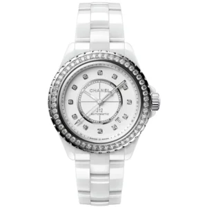 J12 White Dial Diamond Ceramic Women's Watch H7189