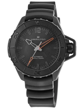 Khaki Navy Frogman Automatic Black Dial Rubber Strap Men's Watch H77845330