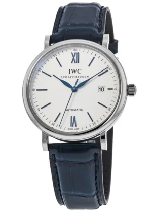 Portofino Automatic Silver Dial Leather Strap Men's Watch IW356527