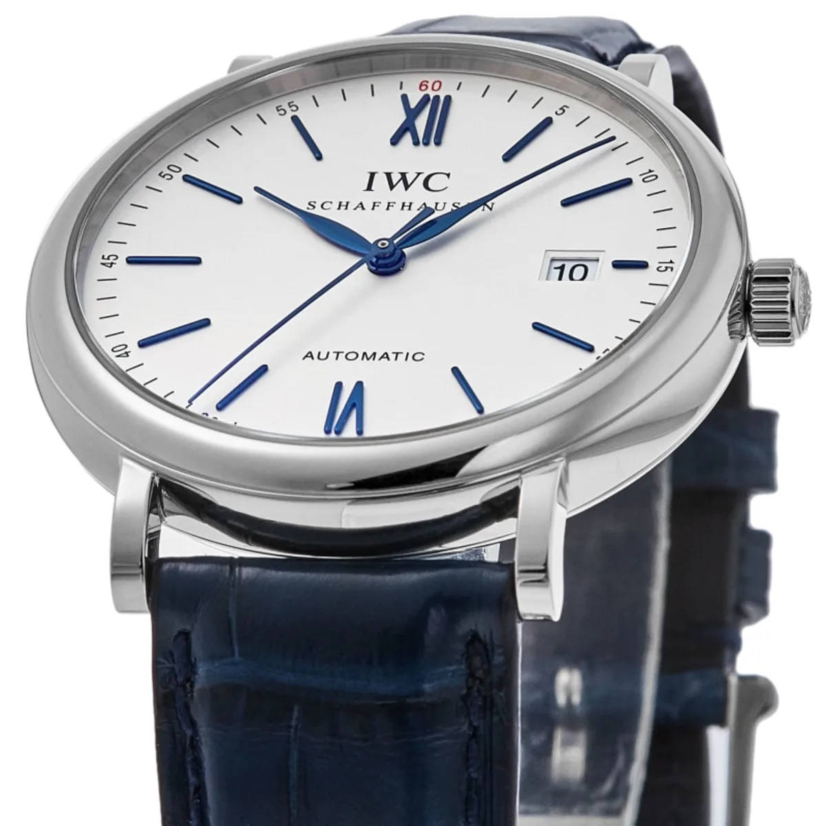 Portofino Automatic Silver Dial Leather Strap Men's Watch IW356527 - Image 3