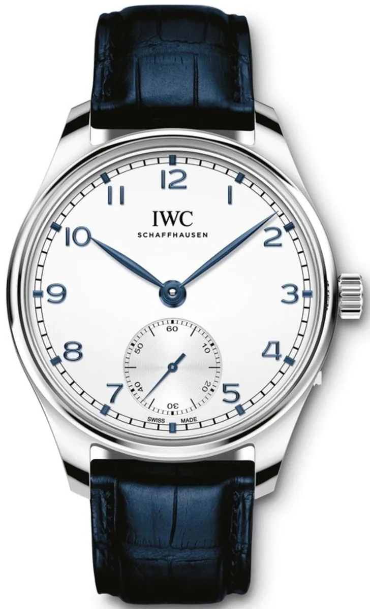 Portugieser Automatic Silver Dial Blue Leather Strap Men's Watch IW358304