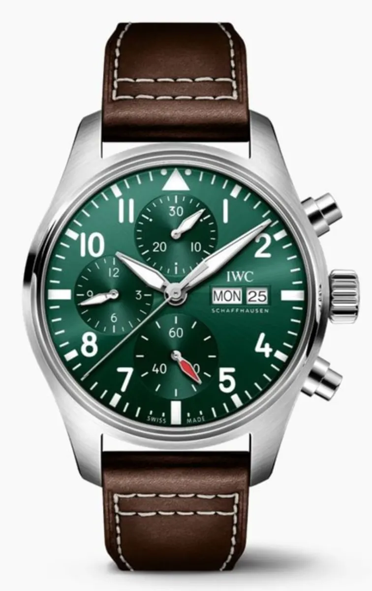Pilot's Green Dial Steel Men's Watch IW388103