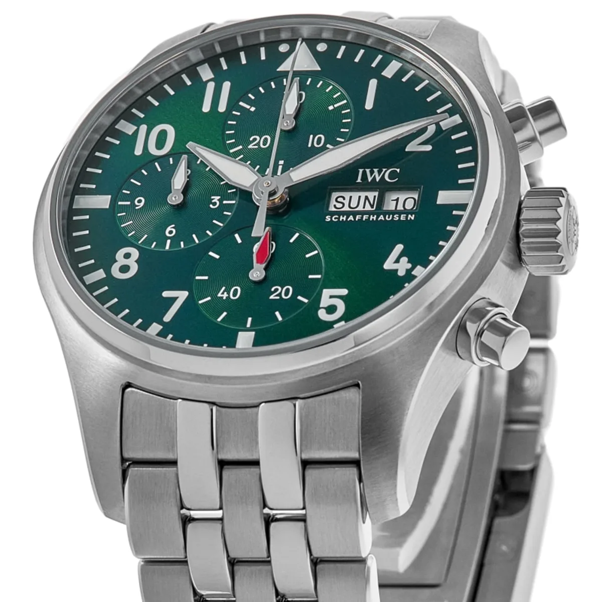 Pilot's Chronograph Green Dial Steel Men's Watch IW388104 - Image 2