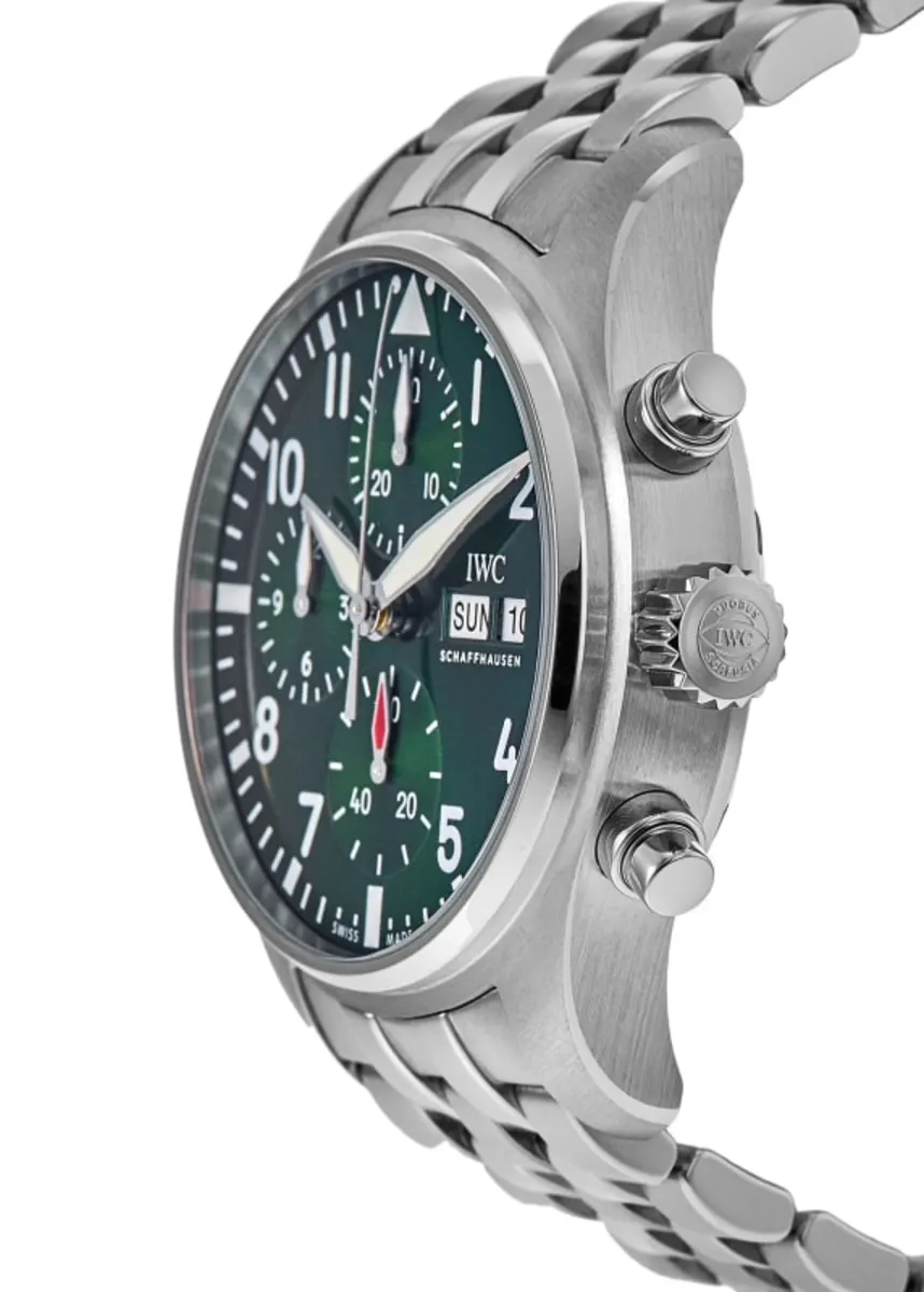 Pilot's Chronograph Green Dial Steel Men's Watch IW388104 - Image 3