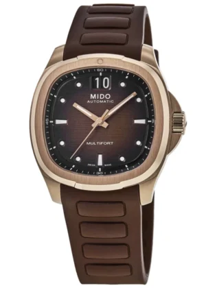 Multifort TV Big Date Automatic Brown Dial Rubber Strap Men's Watch M049.526.37.291.00