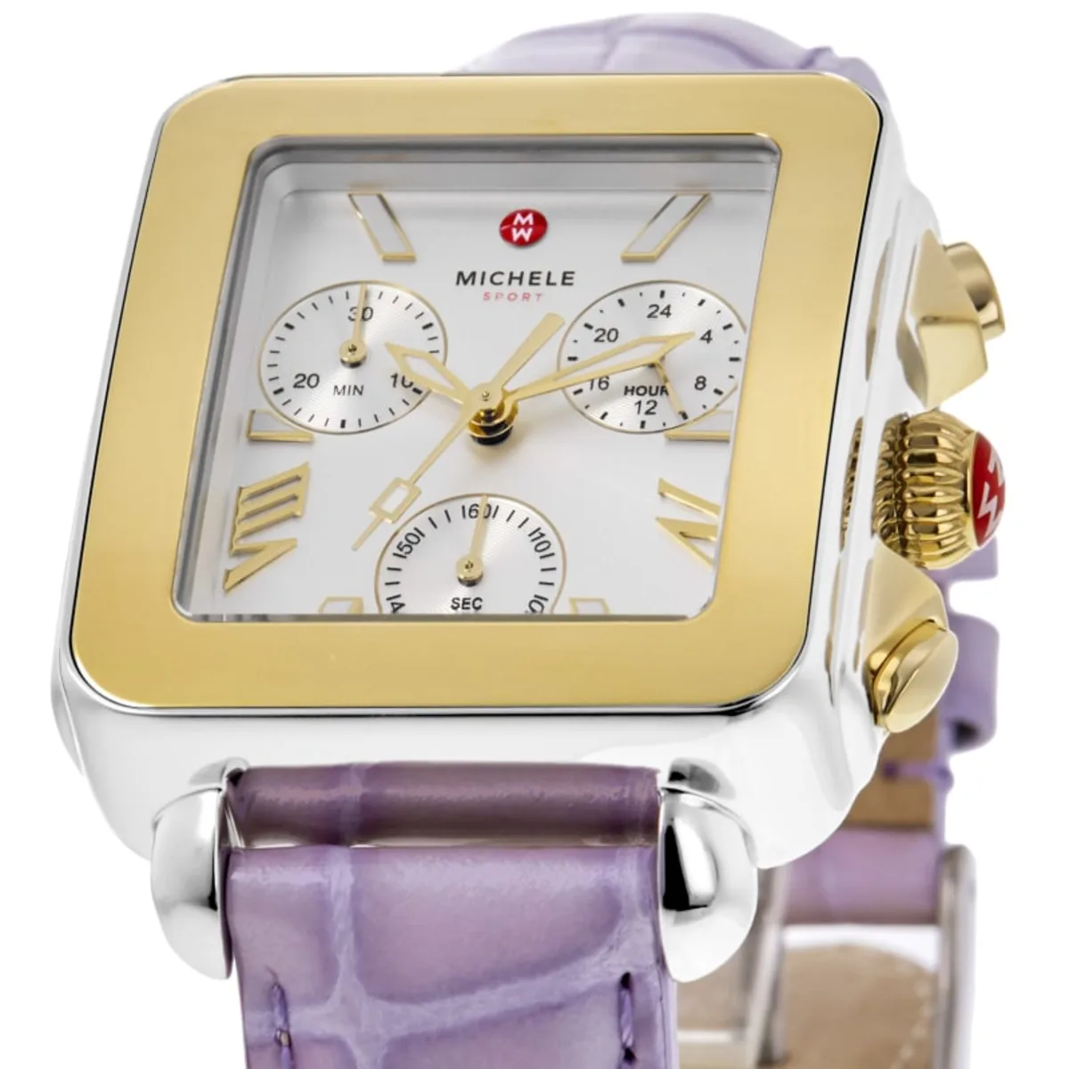 Deco Sport Chronograph Silver Dial Leather Strap Women's Watch MWW06K000064 - Image 2