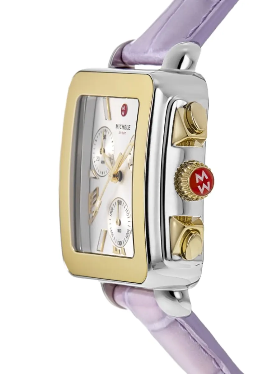 Deco Sport Chronograph Silver Dial Leather Strap Women's Watch MWW06K000064 - Image 3