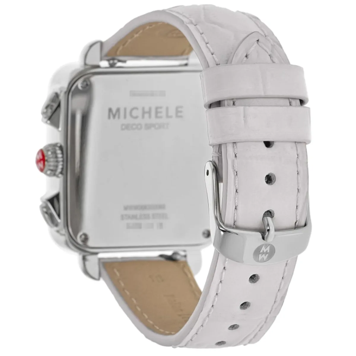 Deco Sport Quartz Chronograph Mother of Pearl Dial White Leather Strap Women's Watch MWW06K000066 - Image 4