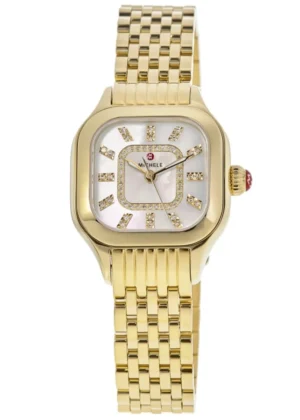 Meggie Diamond Quartz Mother of Pearl Dial 18K Gold-Plated Steel Women's Watch MWW33B000010