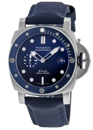 Submersible QuarantaQuattro Blu Profondo Automatic Blue Dial Synthetic Strap Men's Watch PAM01289