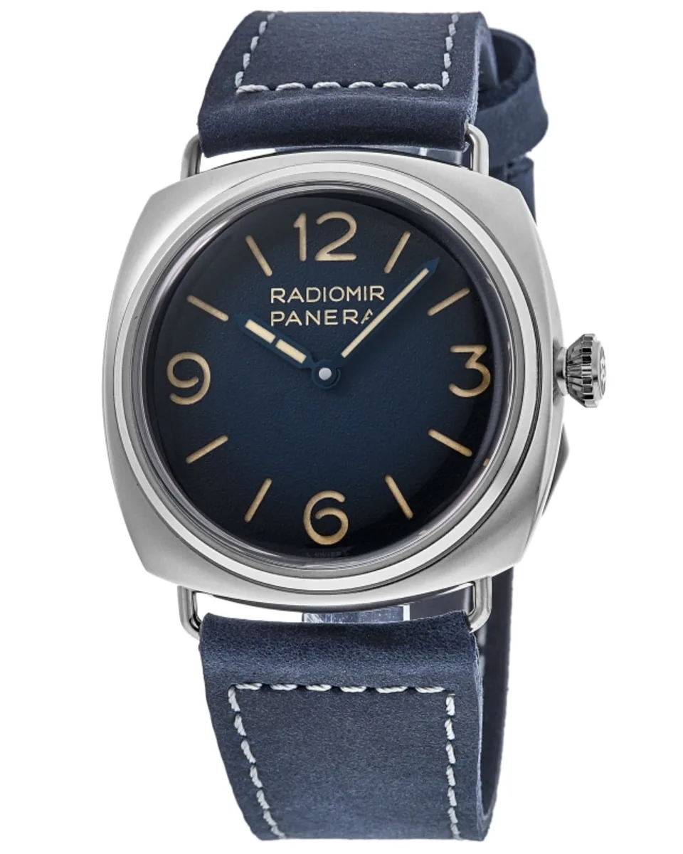 Radiomir Manual Wind Blue Dial Leather Strap Men's Watch PAM01335