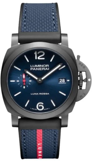 Luminor Quaranta Luna Rossa Limited Edition Automatic Blue Dial Rubber Strap Men's Watch PAM01408